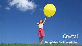  Presentation with summer - PPT theme having emotional balance - woman stands in summer background and a teal colored foreground