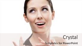  Presentation with emollient - Colorful presentation design enhanced with woman starting to apply emollient cream trying it on hands isolated on white backdrop and a lemonade colored foreground