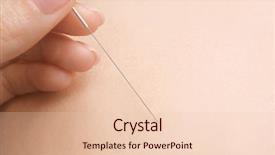  Presentation with pain points - Cool new PPT layouts with woman stimulating acupuncture points backdrop and a lemonade colored foreground