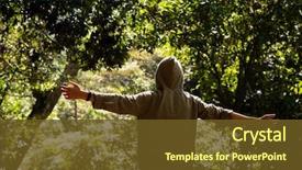  Presentation with stretch - PPT layouts enhanced with woman stretch and feel free background and a tawny brown colored foreground