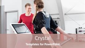  Presentation with ems - Cool new PPT layouts with woman-stretching-in-the-ems backdrop and a coral colored foreground