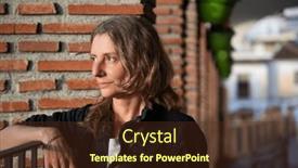  Presentation with sol - Presentation theme consisting of woman-strolling-in-picturesque-village background and a tawny brown colored foreground