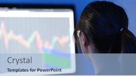  Presentation with market stock market education - Amazing slide set having woman-study-on-the-stock backdrop and a light blue colored foreground