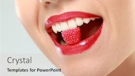  Presentation with sweet candy - Cool new presentation with woman sucking cute sweet candy closeup backdrop and a coral colored foreground