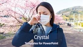  Presentation with allergy - Theme consisting of woman suffer from allergy background and a ocean colored foreground