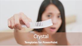  Presentation with hair loss - Presentation theme having woman suffer from hair loss background and a coral colored foreground