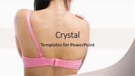  Presentation with breast surgery - Theme featuring woman suffering after breast cancer background and a coral colored foreground