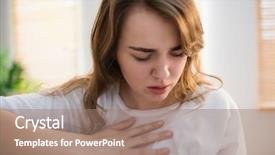  Presentation with chest pain - Colorful slide set enhanced with woman suffering from chest pain backdrop and a coral colored foreground