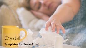  Presentation with medicines - Presentation featuring woman-suffering-from-coronavirus-flu background and a lemonade colored foreground