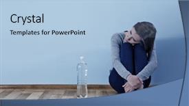  Presentation with eating disorder - Theme having woman suffering from eating disorder background and a light blue colored foreground