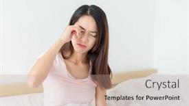  Presentation with head ache - Cool new theme with woman suffering from head ache backdrop and a coral colored foreground