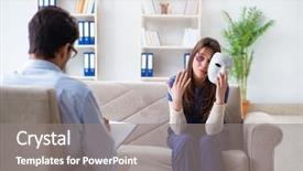  Presentation with violence woman - Theme with woman suffering from home violence background and a  colored foreground