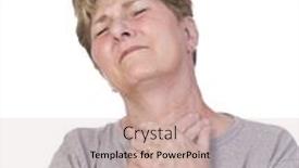  Presentation with sore throat - Slides enhanced with woman suffering with a sore throat background and a soft green colored foreground