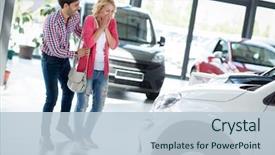  Presentation with wife - Beautiful PPT theme featuring woman surprised by new car backdrop and a lemonade colored foreground