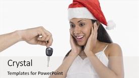  Presentation with woman car driver map - Theme consisting of woman surprised to see car background and a lemonade colored foreground