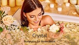  Presentation with swim - PPT layouts having woman swim in rose petal background and a yellow colored foreground