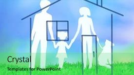  Presentation with family and home love concept - Presentation with woman symbol - home real estate and family background and a seafoam green colored foreground