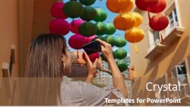  Presentation with lantern chinese - PPT layouts enhanced with lantern for mid autumn festival background and a coral colored foreground