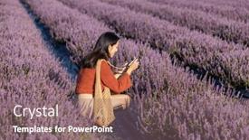  Presentation with flower woman - Theme featuring woman-take-photo-on-chinese background and a gray colored foreground