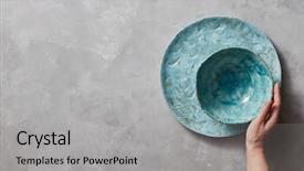  Presentation with gray marble - Theme enhanced with woman takes a blue ceramic background and a light gray colored foreground