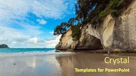  Presentation with tide - Audience pleasing theme consisting of woman-takes-pictures-of-magnificent backdrop and a tawny brown colored foreground