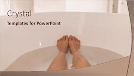  Presentation with tub - Slide deck with destress - woman taking a hot bath background and a lemonade colored foreground