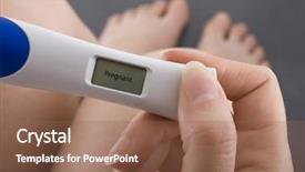  Presentation with pregnant woman in hospital - PPT layouts having woman taking a pregnancy test background and a violet colored foreground