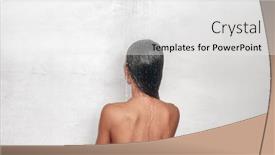  Presentation with hair - Cool new PPT theme with woman-taking-a-shower backdrop and a white colored foreground