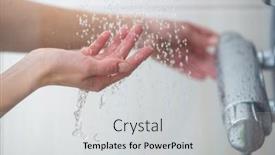  Presentation with temperature - PPT theme consisting of woman-taking-a-shower background and a light gray colored foreground