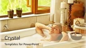  Presentation with luxury resort - Slide set having homemade ice tea with peach background and a coral colored foreground