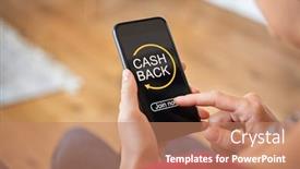  Presentation with benefit - Amazing presentation theme having woman-taking-benefit-of-cash backdrop and a coral colored foreground