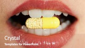  Presentation with herbal pill - Colorful theme enhanced with woman taking in a pill backdrop and a  colored foreground