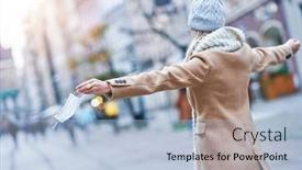  Presentation with face mask - Presentation featuring woman-taking-off-face-mask background and a light blue colored foreground