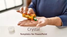  Presentation with pills - Presentation design enhanced with woman-taking-pills-sitting background and a  colored foreground