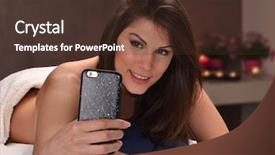  Presentation with beauty-salon - PPT layouts with woman taking selfie at beauty center body treatment salon background and a tawny brown colored foreground