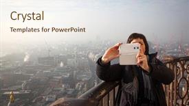  Presentation with tourism selfie - PPT layouts enhanced with st paul's cathedral background and a cream colored foreground