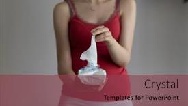  Presentation with infectious diseases - Presentation theme featuring woman-taking-wet-baby-wipes background and a tawny brown colored foreground