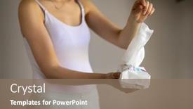  Presentation with infectious diseases - Presentation design enhanced with woman-taking-wet-baby-wipes background and a coral colored foreground