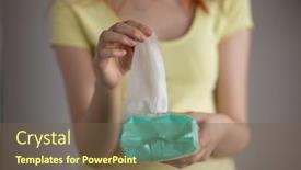  Presentation with infectious diseases - Theme consisting of woman-taking-wet-baby-wipes background and a tawny brown colored foreground