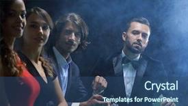  Presentation with casino - Colorful slides enhanced with woman talking at craps backdrop and a ocean colored foreground