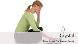  Presentation with phone - Theme consisting of woman talking on a mobile background and a  colored foreground