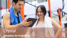  Presentation with personal - Slide set featuring woman-talking-to-her-personal background and a coral colored foreground