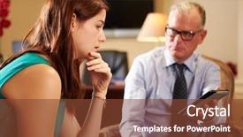  Presentation with young woman diagnosis of sti - Presentation enhanced with woman talking to male counsellor background and a tawny brown colored foreground