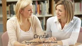  Presentation with self esteem for a college student - Slide deck featuring woman teacher - college tutor with student background and a coral colored foreground