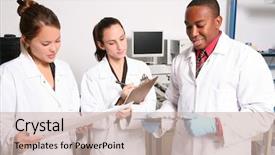  Presentation with diverse young adults - Cool new slide deck with woman team in computer lab backdrop and a soft green colored foreground