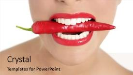  Presentation with sexy santa woman red - PPT layouts enhanced with woman teeth eating red hot background and a coral colored foreground