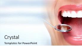 Presentation with dentistry - Presentation theme enhanced with woman teeth with dental instruments background and a cool aqua colored foreground