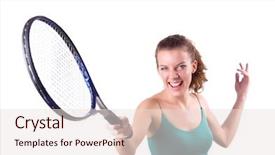 Presentation with tennis - Audience pleasing PPT theme consisting of woman tennis player isolated backdrop and a lemonade colored foreground