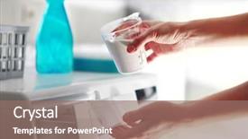  Presentation with machine - Cool new presentation theme with washable - hands of woman that fills backdrop and a coral colored foreground