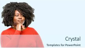  Presentation with thinking - Slide deck featuring woman thinking thoughtful with smart background and a  colored foreground